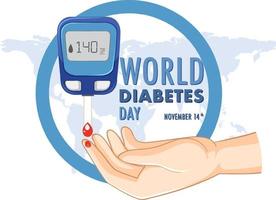 wereld diabetes dag logo ontwerp vector