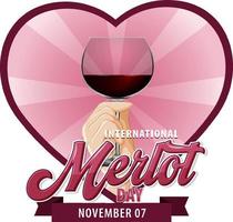 Internationale merlot dag logo ontwerp vector