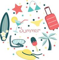 zomer vakantie accessoires uitrusting vector