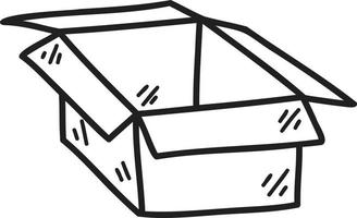 hand- getrokken Open doos illustratie vector
