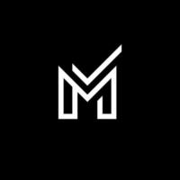 logo lijn mv brief ontwerp monogram icoon vector sjabloon