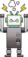 gradiënt gearceerde cartoon robot vector