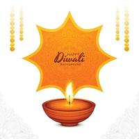 illustratie of groet kaart voor diwali festival achtergrond vector