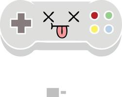 egale kleur retro cartoon gamecontroller vector