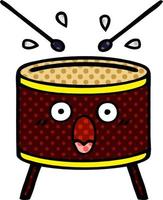 cartoon drum in stripboekstijl vector