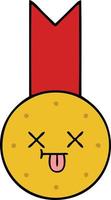 leuke cartoon gouden medaille vector