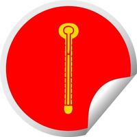 eigenzinnig circulaire pellen sticker tekenfilm thermometer vector