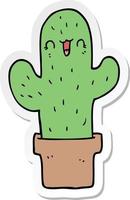 sticker van een cartooncactus vector