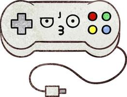 retro grunge textuur cartoon game controller vector