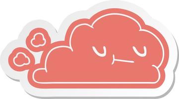 cartoon sticker van kawaii happy cloud vector