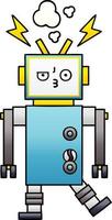 gradiënt gearceerde cartoon robot vector