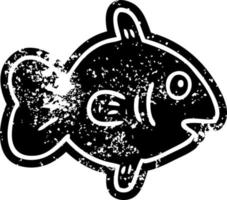 grunge icoon tekening van een marinier vis vector