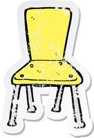 retro verontruste sticker van een cartoon old school stoel vector