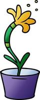 gradiënt cartoon doodle van een kamerplant vector