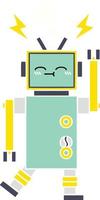 egale kleur retro cartoon robot vector