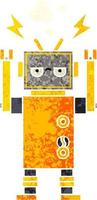 retro illustratiestijl cartoon defecte robot vector