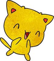 getextureerde cartoon van schattige kawaii kat vector