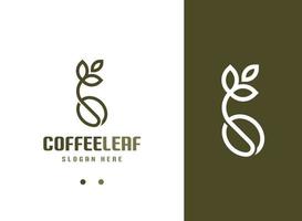 koffie blad logo vector