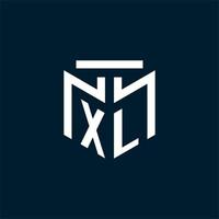 xl monogram eerste logo met abstract meetkundig stijl ontwerp vector