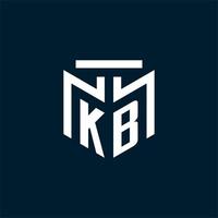 kb monogram eerste logo met abstract meetkundig stijl ontwerp vector