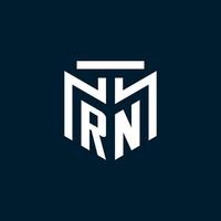 rn monogram eerste logo met abstract meetkundig stijl ontwerp vector