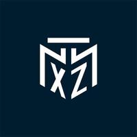 xz monogram eerste logo met abstract meetkundig stijl ontwerp vector