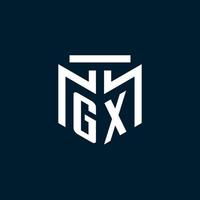 gx monogram eerste logo met abstract meetkundig stijl ontwerp vector