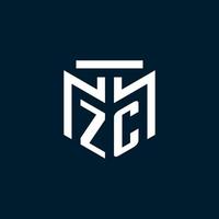 zc monogram eerste logo met abstract meetkundig stijl ontwerp vector