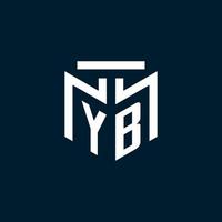yb monogram eerste logo met abstract meetkundig stijl ontwerp vector