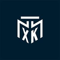 xk monogram eerste logo met abstract meetkundig stijl ontwerp vector