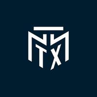 TX monogram eerste logo met abstract meetkundig stijl ontwerp vector