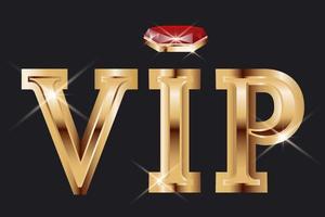 vip achtergrond sjabloon en diamant. gouden 3d tekst met sieraden edelsteen. modern luxe ontwerp voor vip kaart, club, partij, uitnodiging, premie, onderhoud. spandoek. Koninklijk goud vector illustratie