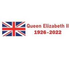 koningin Elizabeth 1926 2022 rood en Brits Verenigde koninkrijk vlag nationaal Europa embleem symbool icoon vector illustratie abstract ontwerp element