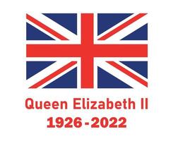 Brits Verenigde koninkrijk vlag en koningin Elizabeth 1926 2022 rood nationaal Europa embleem symbool icoon vector illustratie abstract ontwerp element