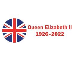 koningin Elizabeth 1926 2022 rood en Brits Verenigde koninkrijk vlag embleem nationaal Europa icoon vector illustratie abstract ontwerp element