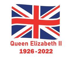 Brits Verenigde koninkrijk vlag lint en koningin Elizabeth 1926 2022 rood nationaal Europa embleem icoon vector illustratie abstract ontwerp element