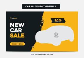 auto uitverkoop Promotie video miniatuur en web spandoek. auto verhuur onderhoud sociaal media video miniatuur vector