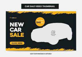 auto uitverkoop Promotie video miniatuur en web spandoek. auto verhuur onderhoud sociaal media video miniatuur vector
