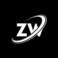 zw z w brief logo ontwerp. eerste brief zw gekoppeld cirkel hoofdletters monogram logo rood en blauw. zw logo, z w ontwerp. zw, z w vector