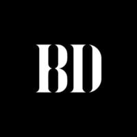 bd b d brief logo ontwerp. eerste brief bd hoofdletters monogram logo wit kleur. bd logo, b d ontwerp. bd, b d vector