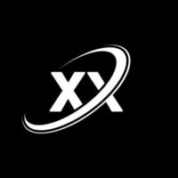 xx X X brief logo ontwerp. eerste brief xx gekoppeld cirkel hoofdletters monogram logo rood en blauw. xx logo, X X ontwerp. xx vector