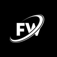 fw f w brief logo ontwerp. eerste brief fw gekoppeld cirkel hoofdletters monogram logo rood en blauw. fw logo, f w ontwerp. fw, f w vector
