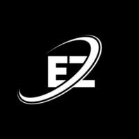 ez e z brief logo ontwerp. eerste brief ez gekoppeld cirkel hoofdletters monogram logo rood en blauw. ez logo, e z ontwerp. eh, e z vector