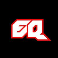 eq logo ontwerp, eerste eq brief ontwerp met sci-fi stijl. eq logo voor spel, e-sport, technologie, digitaal, gemeenschap of bedrijf. e q sport modern cursief alfabet lettertype. typografie stedelijk stijl lettertypen. vector