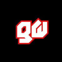 gw logo ontwerp, eerste gw brief ontwerp met sci-fi stijl. gw logo voor spel, e-sport, technologie, digitaal, gemeenschap of bedrijf. g w sport modern cursief alfabet lettertype. typografie stedelijk stijl lettertypen. vector