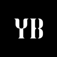 yb y b brief logo ontwerp. eerste brief yb hoofdletters monogram logo wit kleur. yb logo, y b ontwerp. yb, y b vector