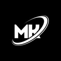 mk m k brief logo ontwerp. eerste brief mk gekoppeld cirkel hoofdletters monogram logo rood en blauw. mk logo, m k ontwerp. mk, m k vector