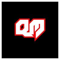 qm logo ontwerp, eerste qm brief ontwerp met sci-fi stijl. qm logo voor spel, e-sport, technologie, digitaal, gemeenschap of bedrijf. q m sport modern cursief alfabet lettertype. typografie stedelijk stijl lettertypen. vector