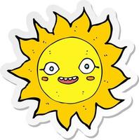 sticker van een tekenfilm gelukkig zon vector