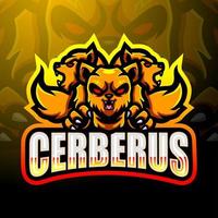 cerberus mascotte esport logo ontwerp vector